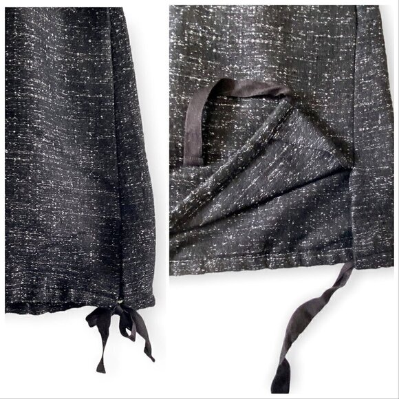 Marni Black Tweedy Mini Skirt with Drawstring, Size Italian 44 - Picture 12 of 16